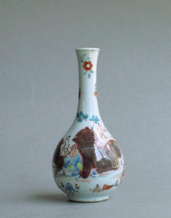 A Dutch-decorated underglaze red vase Kangxi