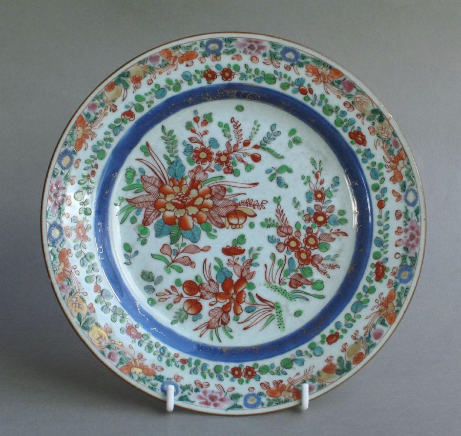 Chinese export plate with English decoration