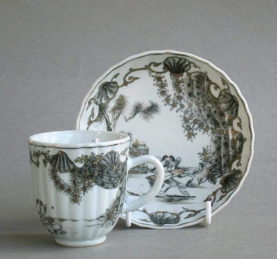 Chinese export Valentine cup & saucer c1760