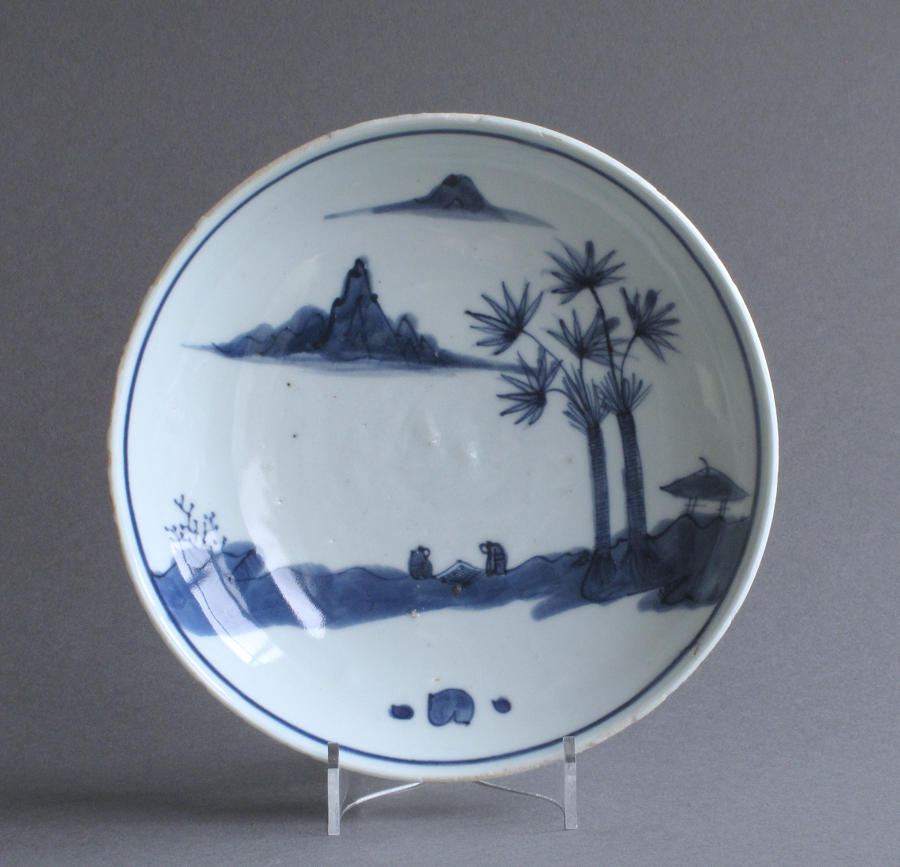 A Chinese late Ming dish with scholars