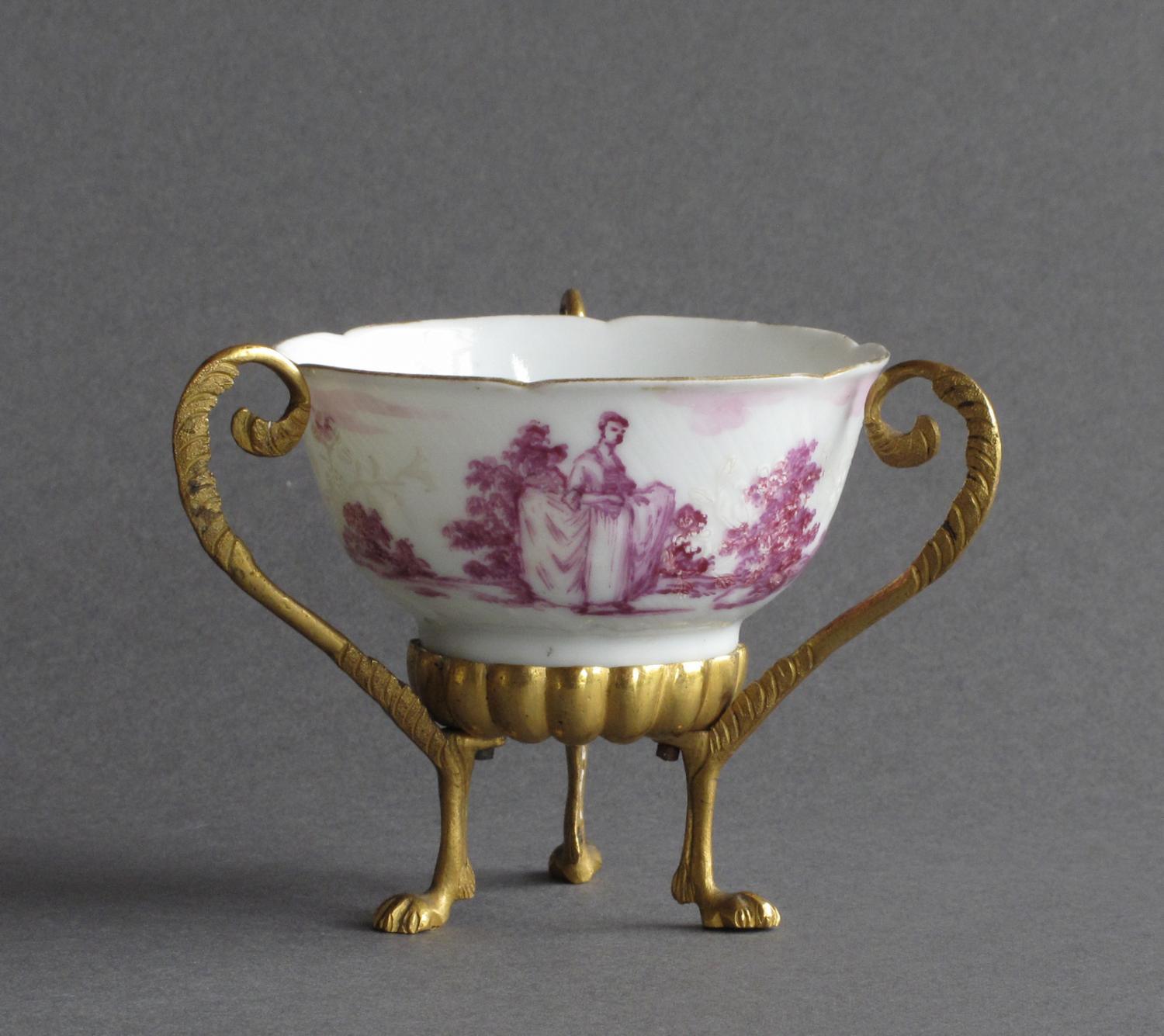 European-decorated & ormolu Chinese tea bowl