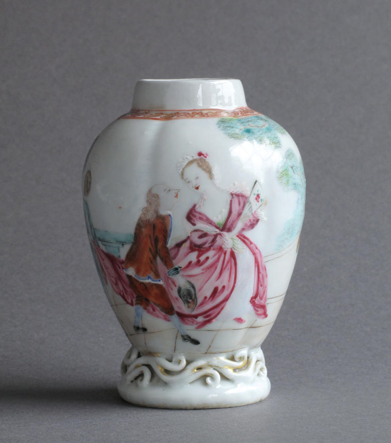 Chinese European subject tea canister