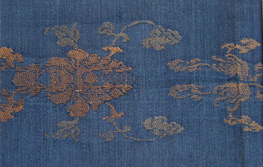 An exquisite small piece of C18th Chinese silk brocade