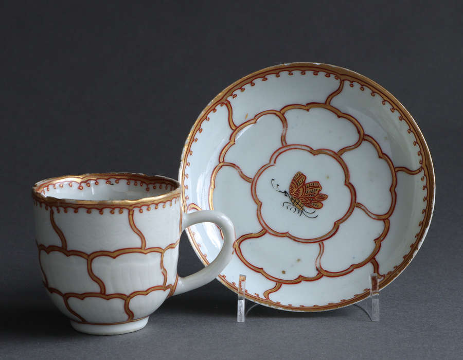 A European-decorated Chinese coffee cup & saucer, Qianlong