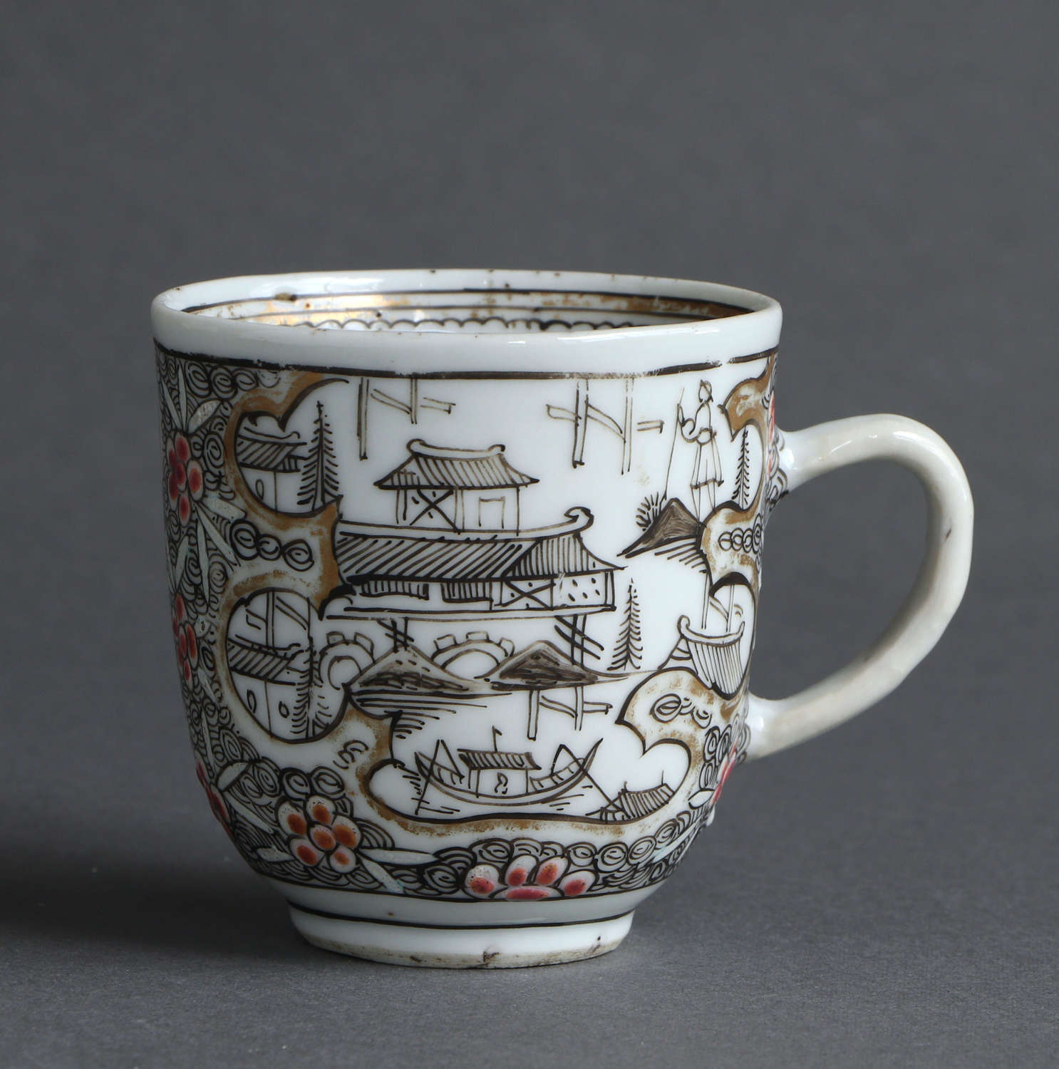 A rare London-decorated Chinese export coffee cup, Qianlong (A)