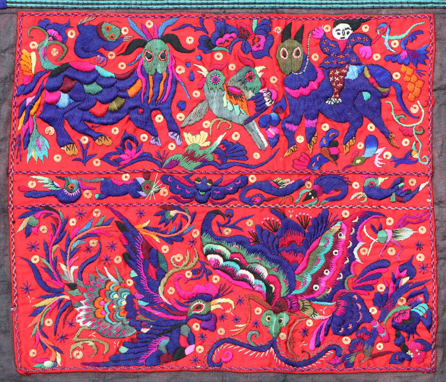 A pair of Miao minority embroidered panels from South China