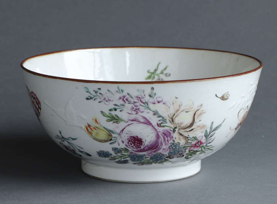 A London decorated soft paste Chinese export bowl, Qianlong