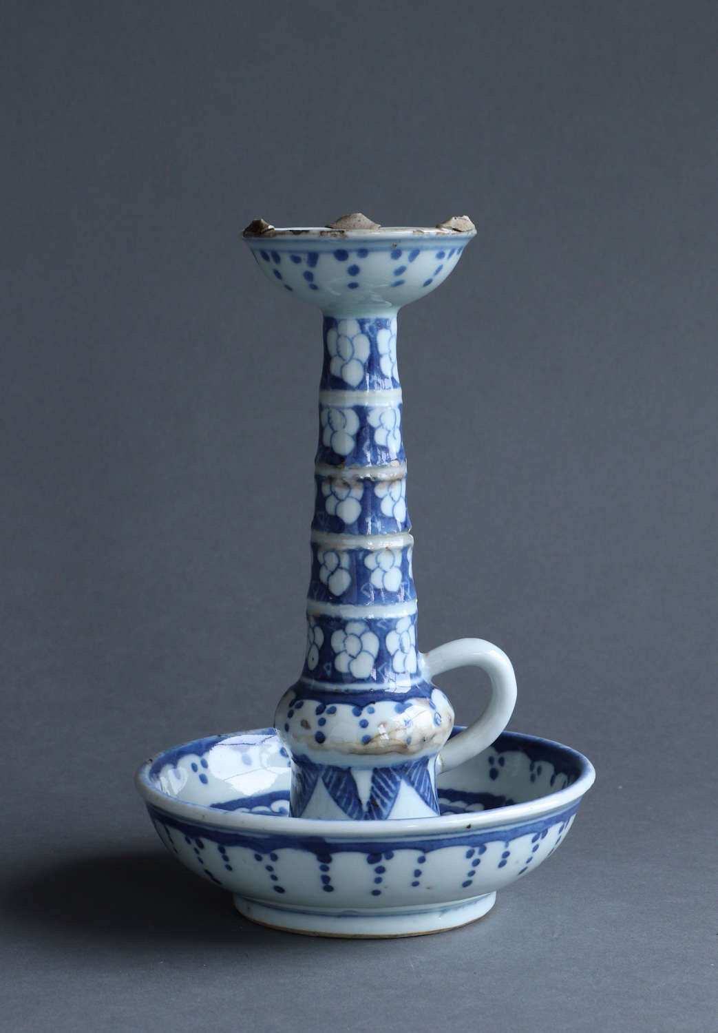 A Nineteenth Century Chinese export candlestick or taperstick.