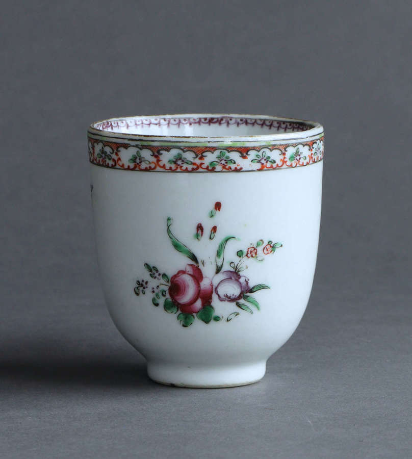 A Chinese export famille rose coffee cup, Qianlong